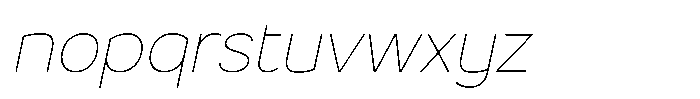 Luma Prime Thin Slant Font LOWERCASE