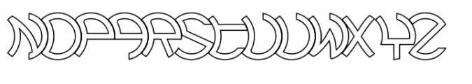 Lunanic Thin Right Outline Font LOWERCASE