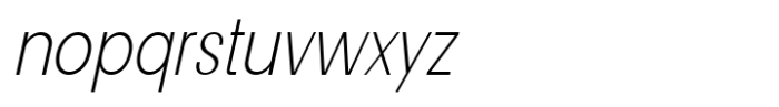 Lunera Condensed Extra Light Italic Font LOWERCASE