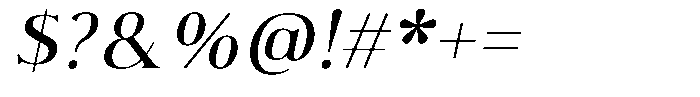 Lux Oriens Light Italic Font OTHER CHARS