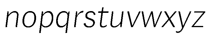 Lupinov0.2Sans ThinItalic Font LOWERCASE
