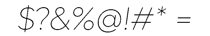 Lufga Thin Italic Font OTHER CHARS