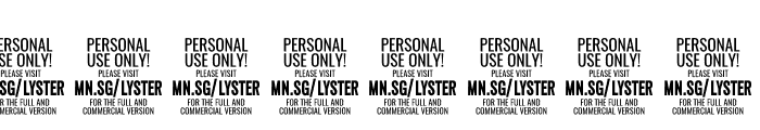Lyster Bold PERSONAL USE ONLY Font OTHER CHARS