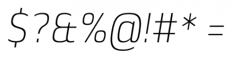 Lytiga Pro Condensed Extra Light Italic Font OTHER CHARS