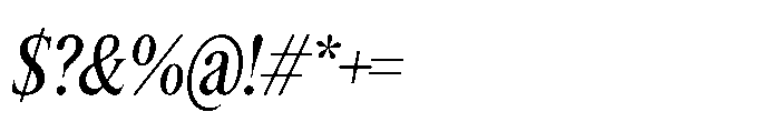 Lyst Regular Slanted Font OTHER CHARS