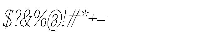 Lyst Thin Slanted Font OTHER CHARS
