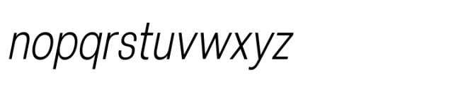 Lyu Lin Extra Light Condensed Italic Font LOWERCASE