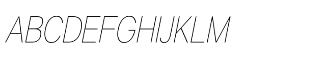 Lyu Lin Hairline Condensed Italic Font UPPERCASE