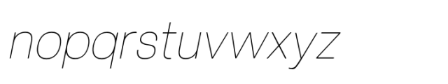 Lyu Lin Hairline Italic Font LOWERCASE