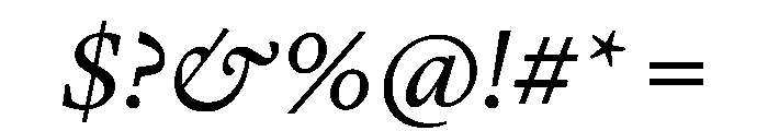 Lyon Hebrew Text Regular Italic Font OTHER CHARS