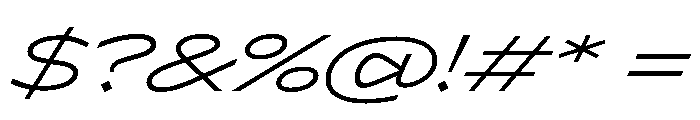 Lyyra Expanded Light Italic Font OTHER CHARS