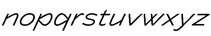Lyyra Extended Light Italic Font LOWERCASE
