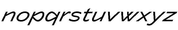 Lyyra Extended Regular Italic Font LOWERCASE