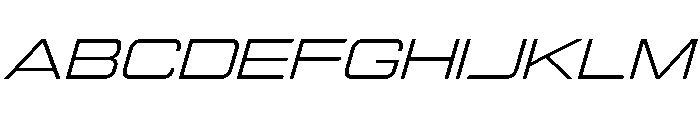 Manifold Extd CF Regular Oblique Font UPPERCASE