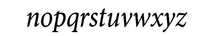 Marion Standard Italic Font LOWERCASE