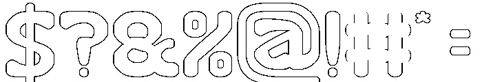 Makanan Indonesia-Hollow Font OTHER CHARS