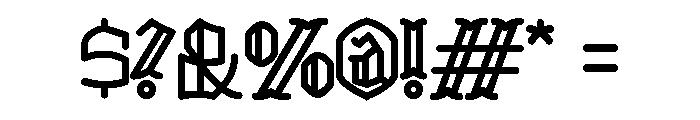 Manson Gothic Font OTHER CHARS