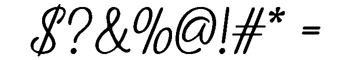 Marcelia Regular Font OTHER CHARS