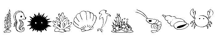 Marine animals Font OTHER CHARS
