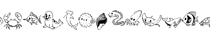 Marine animals Font UPPERCASE