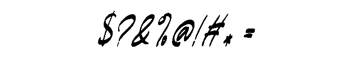 Mark Grifory Slant Regular Font OTHER CHARS