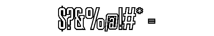 Mascot College Outline Font OTHER CHARS
