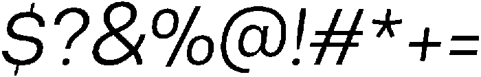 Malbe Light Oblique otf (300) Font OTHER CHARS