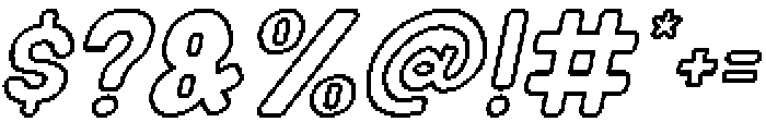 Mallow Soda Outline Italic otf (400) Font OTHER CHARS