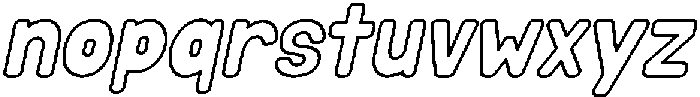 Mallow Soda Outline Italic otf (400) Font LOWERCASE