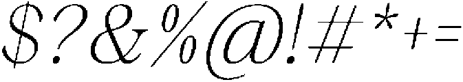 Malvera Extra Light High Condensed Slant otf (200) Font OTHER CHARS