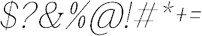 Malvera Thin Condensed Slant otf (100) Font OTHER CHARS