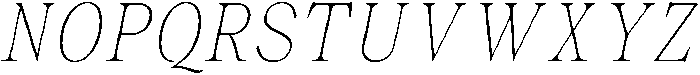 Malvera Thin Condensed Slant otf (100) Font UPPERCASE