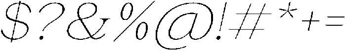 Malvera Thin Slant otf (100) Font OTHER CHARS