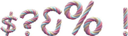 Marshmallow Twist 3D Regular otf (400) Font OTHER CHARS