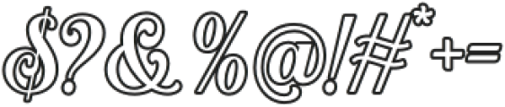 Marysville Italic Outline otf (400) Font OTHER CHARS