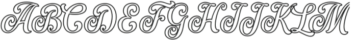 Marysville Italic Outline otf (400) Font UPPERCASE