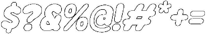 Mavelo Slanted Outline otf (400) Font OTHER CHARS