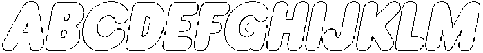 Mavelo Slanted Outline otf (400) Font UPPERCASE