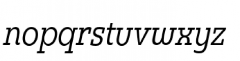 Madurai Slab Condensed Regular Italic Font LOWERCASE