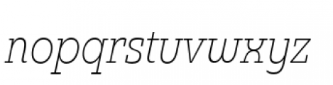 Madurai Slab Condensed Thin Italic Font LOWERCASE