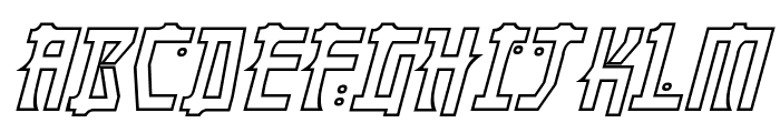 Manga Hollow Italic Font UPPERCASE