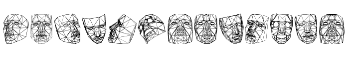 Masks 3D Regular Font UPPERCASE