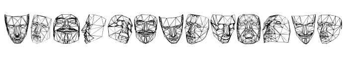 Masks 3D Regular Font LOWERCASE