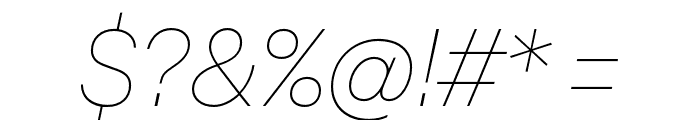 Mazin DEMO Thin Italic Font OTHER CHARS