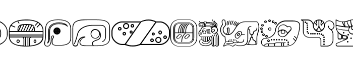 mayan glyphs outline Regular Font UPPERCASE