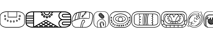 mayan glyphs outline Regular Font LOWERCASE