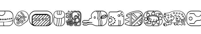 mayan glyphs outline Regular Font LOWERCASE