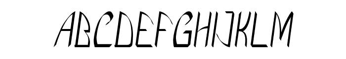 Manzega-CondensedItalic Font UPPERCASE