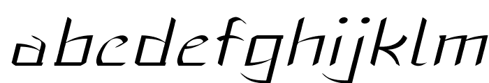 Manzega-ExpandedItalic Font LOWERCASE