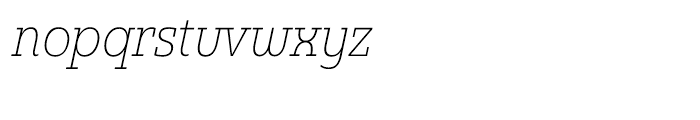 Madurai Slab Condensed Thin Italic Font LOWERCASE